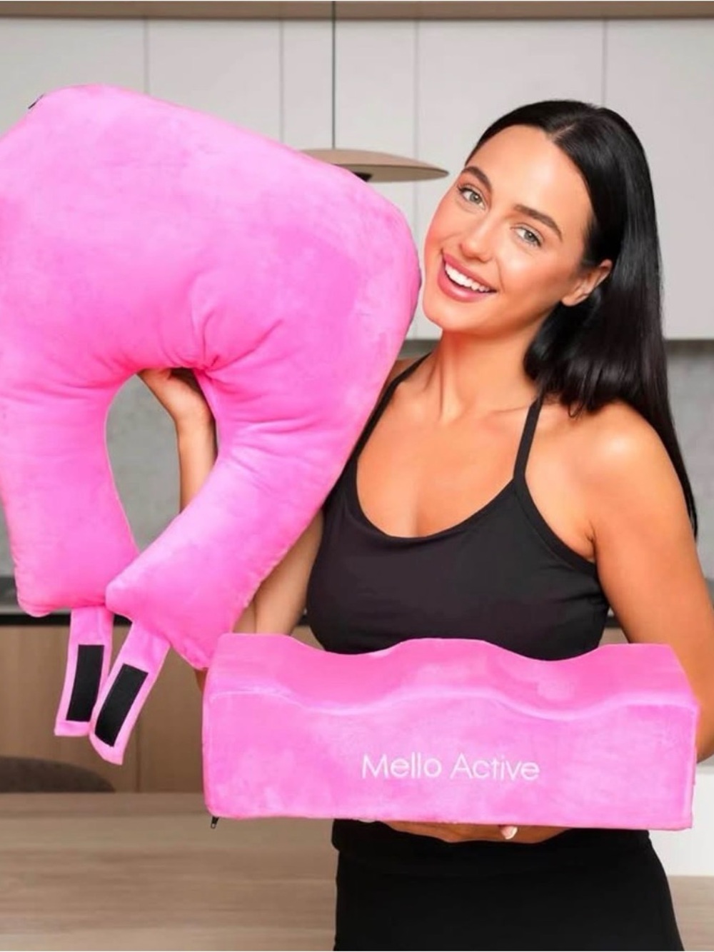 Pink Travel Neck & Leg Support Pillow Set